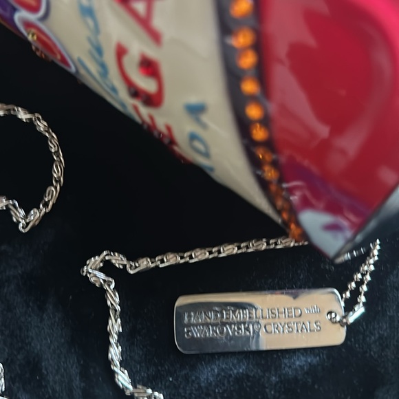 NWOT Rare Vintage Las Vegas License Plate Clutch with Swarovski Rhinestones - Picture 12 of 16